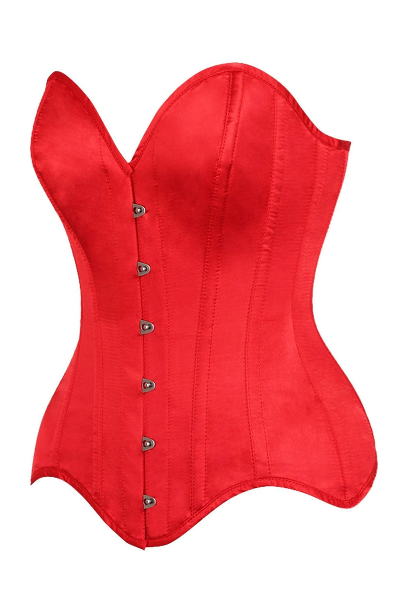 Daisy Corsets Top Drawer Red Satin Steel Boned Overbust Corset 7746