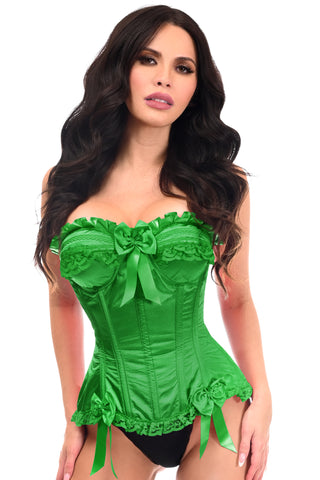 Top Drawer Green Satin Steel Boned Burlesque Corset