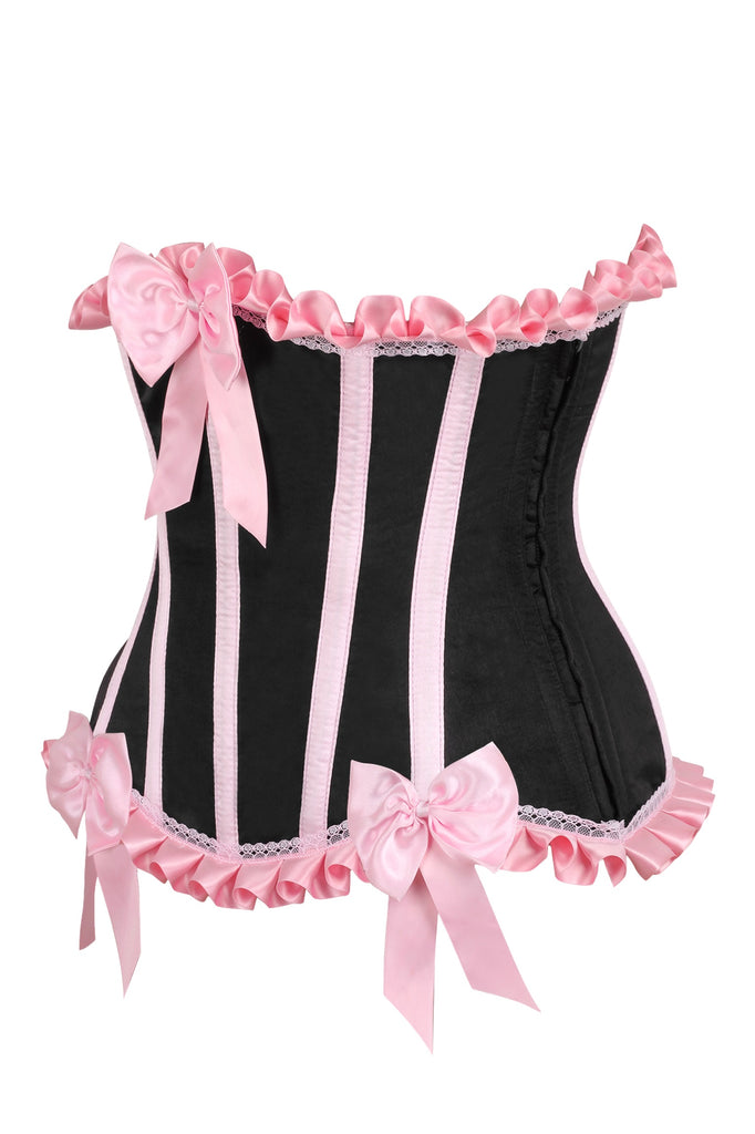 Daisy Corsets Top Drawer Black/Pink Steel Boned Burlesque Underbust ...