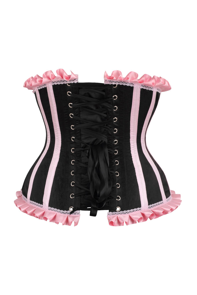 Daisy Corsets Top Drawer Black/Pink Steel Boned Burlesque Underbust ...