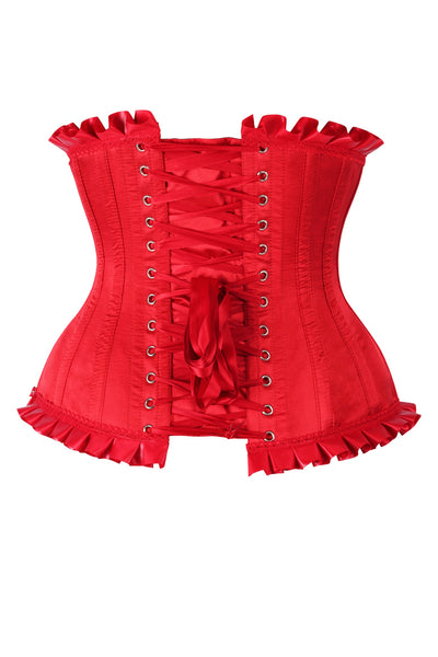 Top Drawer Red Steel Boned Burlesque Underbust Corset Waist Cincher