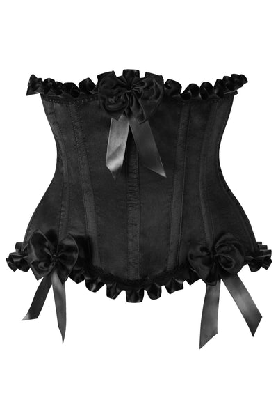 Top Drawer Black Steel Boned Burlesque Underbust Corset Waist Cincher