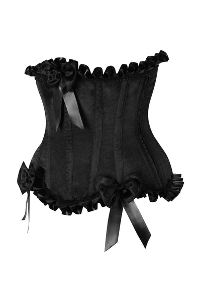 Top Drawer Black Steel Boned Burlesque Underbust Corset Waist Cincher