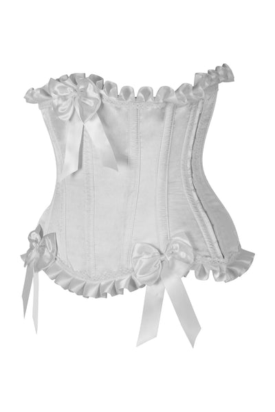 Top Drawer White Steel Boned Burlesque Underbust Corset Waist Cincher