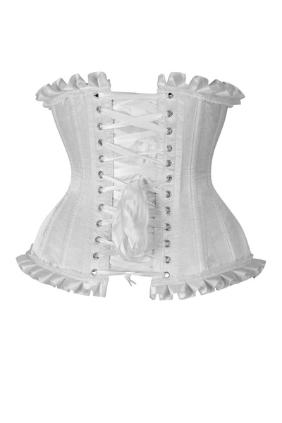 Top Drawer White Steel Boned Burlesque Underbust Corset Waist Cincher