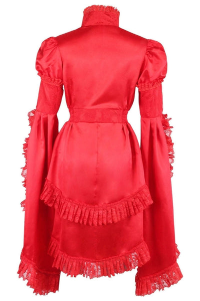 Red Satin & Lace Ruffled Jacket - Daisy Corsets