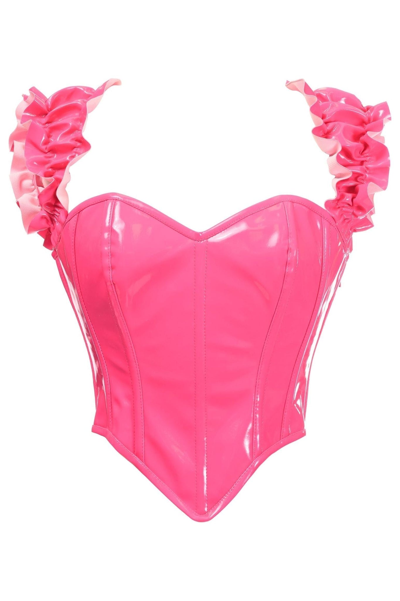 Daisy corsets womens Hot Pink Patent Pvc Vinyl Underbust Corset, Pink,  X-Large