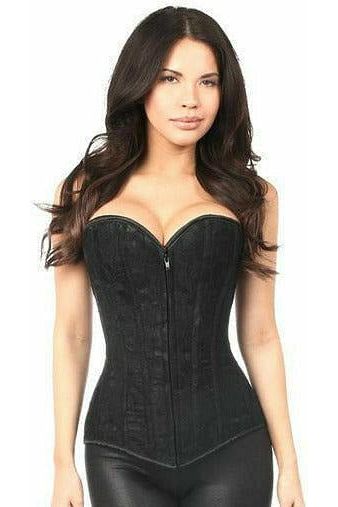 Daisy Corsets Top Drawer Black Faux Leather Bustier Top w/Zipper –  Flyclothing LLC