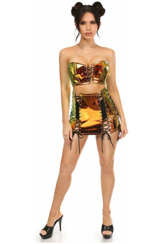 Lavish 2 PC Sunset Holo Bustier & Skirt Set