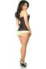 Lavish Dark Brown Lace Overbust Corset w/Zipper - Daisy Corsets