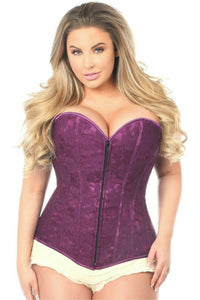 Lavish Magenta Lace Overbust Corset w/Zipper - Daisy Corsets