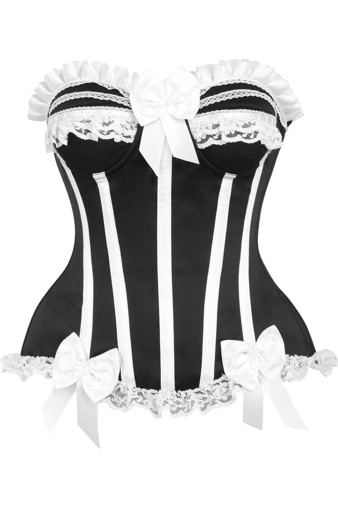 Corset-Story - In Stock Now! Cream Halterneck Burlesque Corset Available in  sizes 20-46 An exquisite garment brimming with vintage allure; dazzling  cream burlesque corset with a tulle covered in black polka dots
