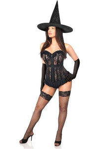 Lavish 3 PC Sheer Lace Witch Corset Costume - Daisy Corsets