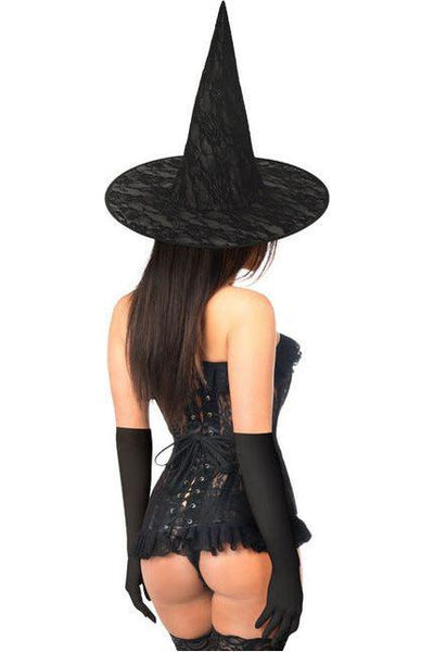 Lavish 3 PC Sheer Lace Witch Corset Costume - Daisy Corsets