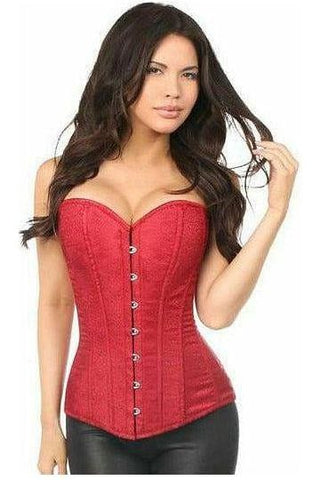 Lavish Wine Brocade Corset - Daisy Corsets