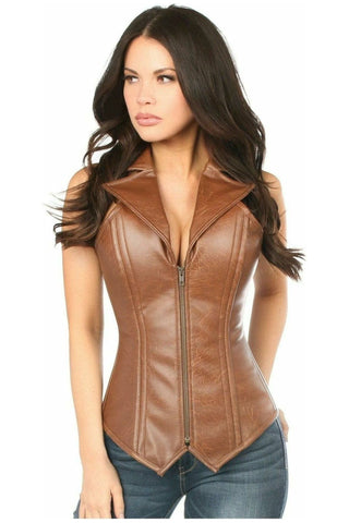 Top Drawer Faux Leather Steel Boned Corset - Daisy Corsets