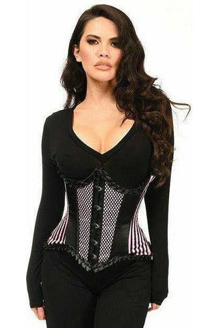 Top Drawer Pink Burlesque Underwire Curvy Cut Waist Cincher Corset - Daisy Corsets
