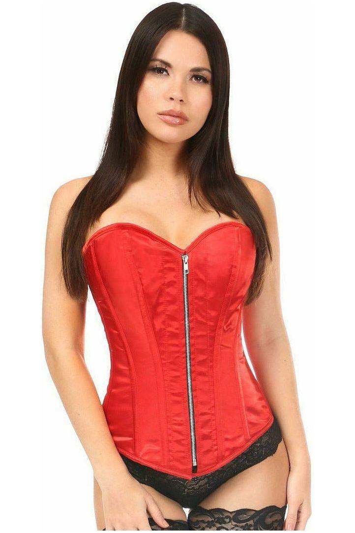 Top Drawer Red Satin Steel Boned Corset - Daisy Corsets